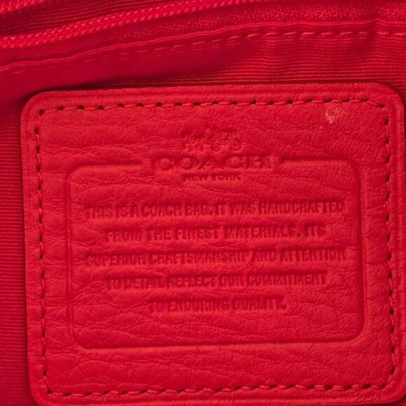 Coach Womens Pebble Leather Gold-tone Chain Strap Crossbody Cardinal Red OS - Picture 4 of 12